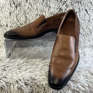 Donald J Pliner Broy Brown Leather‎ Slip-On Loafer 2 Tone Dress Shoes Size 11